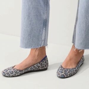 Rothy's Grey Spotted Round Toe Flats, Limited Edition Print